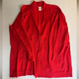 Faded Glory Red Open Front Cardigan